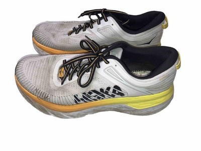 HOKA ONE ONE M BONDI 7 MENS WHITE ATHLETIC RUNNING TENNIS SHOES US 9