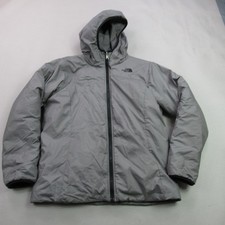 The North Face Girls XL 18 Full Zip Hooded Insulated Jacket Gray Black Lined
