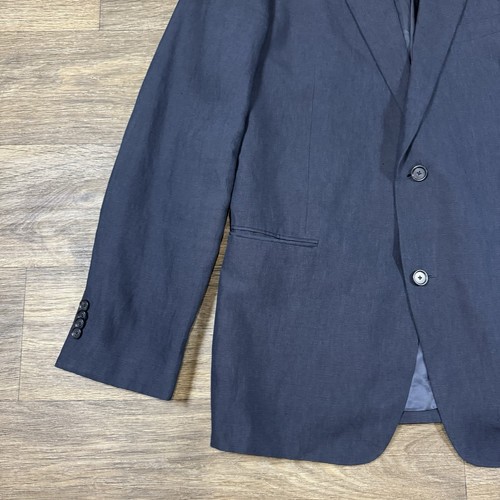 NORDSTROM Men's Shop Italian Ormezzano Linen Navy Dual-Vent Slim Blazer 44L - Picture 4 of 16