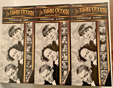 THREE STOOGES Dolls Larry Curly Moe Collector Edition Full Set 1997 Hasbro NIP