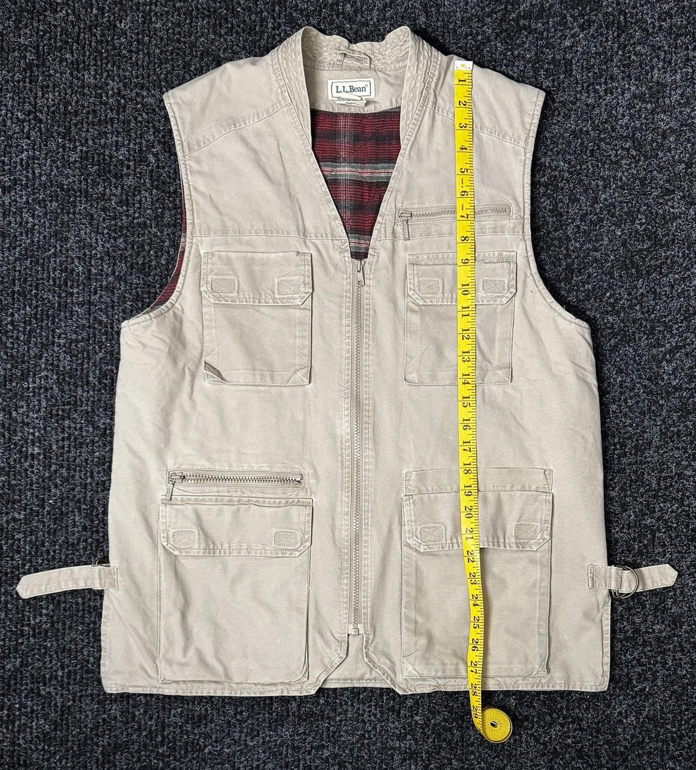 VTG LL BEAN Fishing Vest Khaki - Photography Safari Women’s Size Large