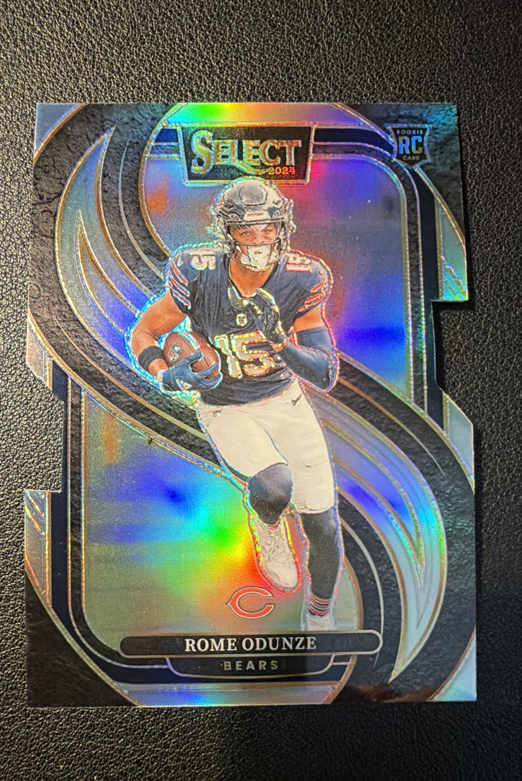 2024 Panini Select - Premier Level Rome Odunze #136 Silver Prizm Die-Cut (RC)