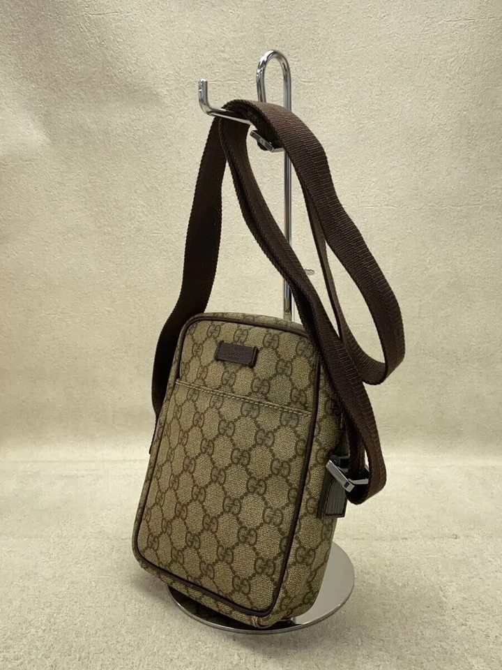 GUCCI GG Canvas Crossbody Shoulder Bag Unisex Small Vintage Brown 122754 JAPAN - Image 3 of 4