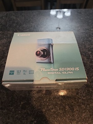 Canon Power Shot ELPH SD1300 IS 12.1MP Digital Camera w/ Box, Charger & Booklet