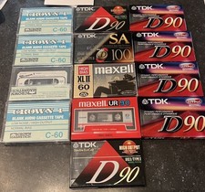 13 Lot Of Cassette Tapes Crown Maxell  TDK NEW/SEALED