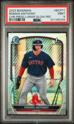 2023 Bowman Chrome Prospects BCP71 Roman Anthony LUNAR GLOW Refractor PSA 9