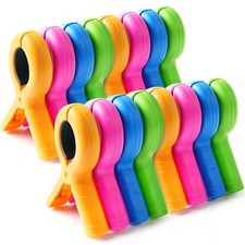 16 Pcs Beach Towel Clips for Beach Chairs, Towel Holder for Beach Chair Pool ...