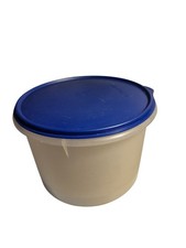 Tupperware Dose rund XXL ca. 4,7 Liter mit blauem Deckel / durchsichtig klar