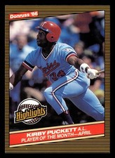Kirby Puckett 1986 Donruss Highlights #7 Twins Baseball *165