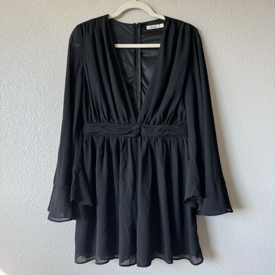 Mameluco 2bella para mujer grande manga larga campana bruja caprichoso vampiro cuello profundo Foto 2 de 4