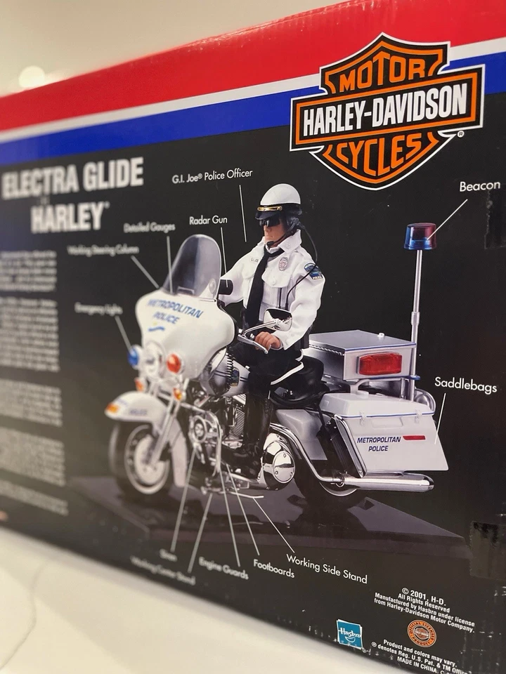 De colección G.I. Joe Electra Glide Harley-Davidson oficial de motocicleta en uniforme nuevo en caja Foto 3 de 4