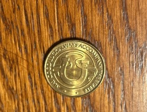 May Good Luck Always Accompany the Bearer - American Eagle Flag Horseshoe Coin