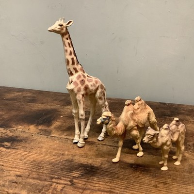 Vintage Britains Kunststoff Zoo Giraffe und Kamele Tier X 3 Gelenk