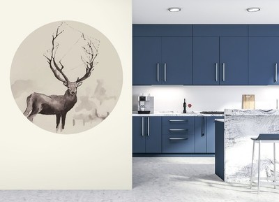 3D Grau Hirsch C427 Tapete Wandbild Fototapete Abnehmbarer Amy