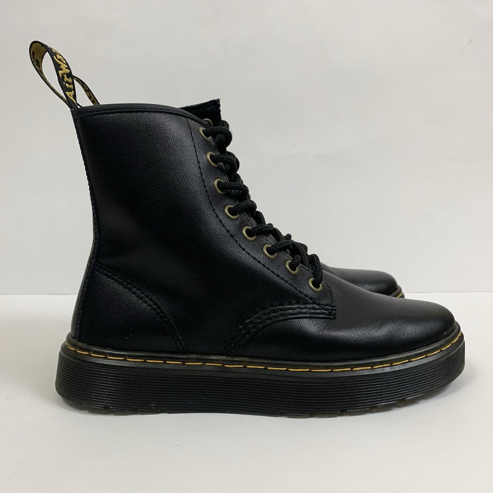 Doc Dr Martens Zavala Womens 6 Mens 5 Black Leather Lace Up Combat Chunky Boots thumbnail 5
