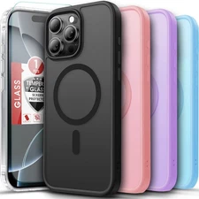 For iPhone 17 Pro Max/16/15/14/13/12/11/Air Case Phone Cover + Tempered Glass