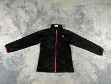 THE NORTH FACE OSO GIRLS JACKET LARGE 14/16 BLACK FLEECE FULL ZIP