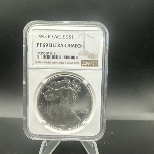 1993 P Proof Silver Eagle-  NGC PF 69 Ultra Cameo - 041