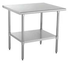 Kratos Stainless Steel Kitchen Prep Table 48"x30" with Undershelf, NSF Worktable