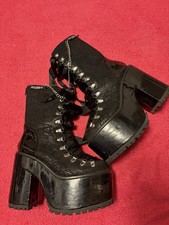 YRU Absinthe Misa Death Note Platform Lace-Up Heeled Boots