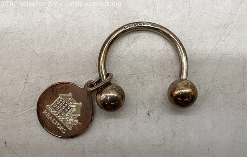 Vintage Tiffany & Co. 925 Sterling Silver Key Ring W/ Realtor Charm - 10.1g