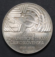 1979 Czechoslovakia 50 Korun -Communist Party Congress-   Silver Coin KM# 98 Unc