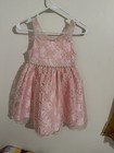 American Princess Pink Lace Flower Girl Dress Ribbon Waist Pearl/Bead 6X/7 — photo 2