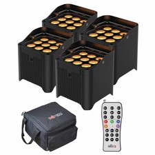 Chauvet DJ Freedom Par Q9 Quad-Color LED Uplights Four Pack Bundle