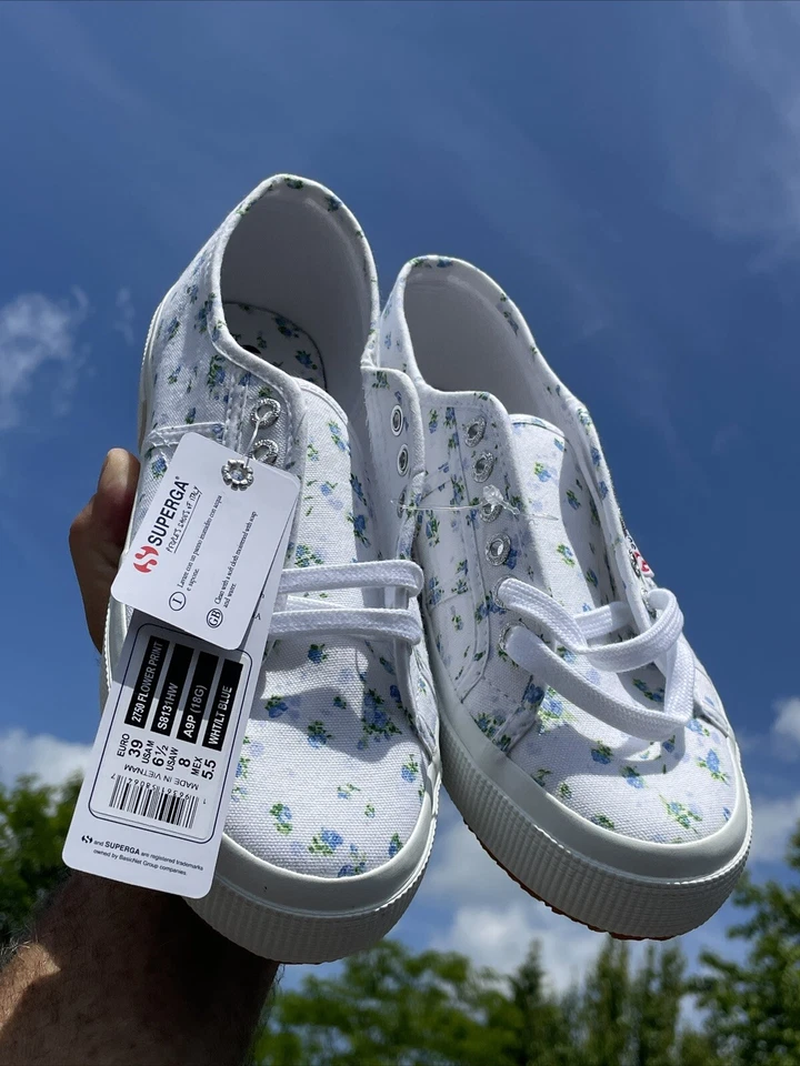 SUPERGA Fantasia Sweetheart Azul Rosa Tenis NUEVAS Hombres 6.5 Mujeres 8 ❤️blt11j13 Foto 3 de 4