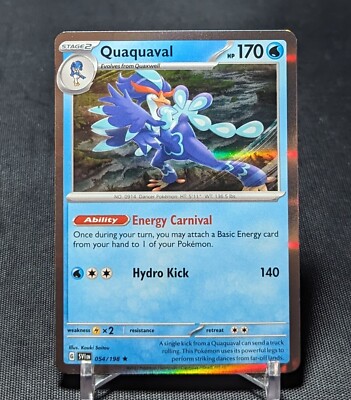Quaquaval Rare Holo Water Scarlet & Violet Base Set Pokemon TCG Card 054/198