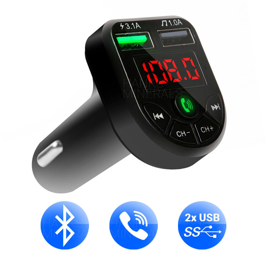 Wireless Bluetooth Car Kit FM Transmitter MP3 Player 2 USB Car Charger  Adapter