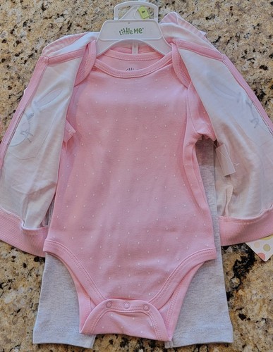 Little Me Baby Girl Size 3M 3 Piece Long Sleeve Set NWT & Set of 3 head band NWT - Bild 5 von 9