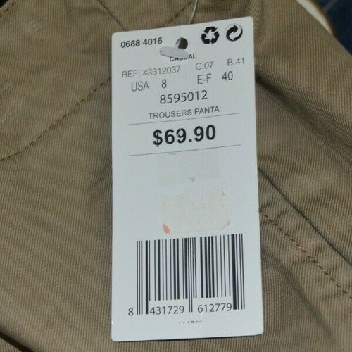 Neu mit Etikett MNG Mango Basics schmale Damenhose khaki 100 % Baumwolle Größe 8 UVP 69 $ - Bild 3 von 3