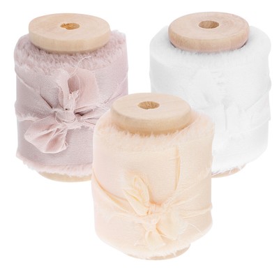  3 Rollen Hochzeitseinladungen Bänder Kopfschmuck Bowknot DIY -Bänder Wickeln