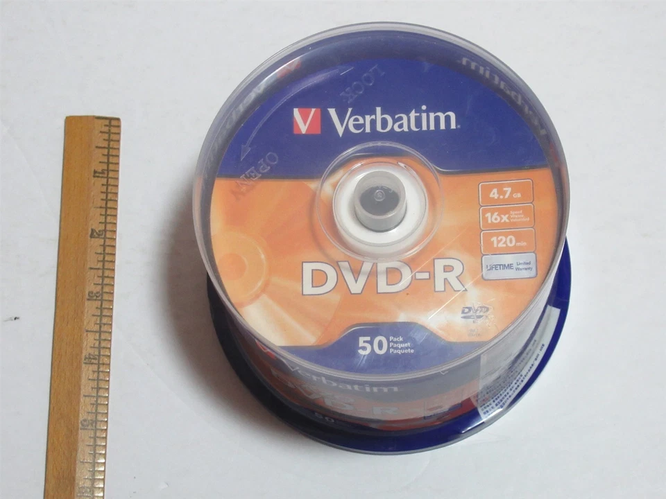 Unused Blank Media Lot 50 Verbatim AZO DVD-R + Memorex 7 DVD-RW 2 DVD-R 5 CD-R - Image 3 of 4