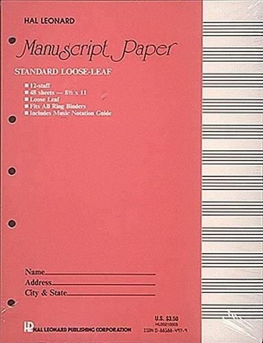 Thumbnail - Standard Loose Leaf Manuscript Paper (pink Cover) (taschenbuch) (us