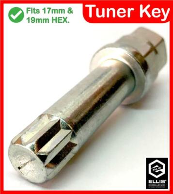 Tuner Key Alloy Wheel Bolt Nut Removal. 10 Point Star Drive Tool. Renault Duster
