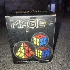 Educational 3 Pack Magic Cube Set - Speed Cubes 3X3 2X2 Pyramid Toy