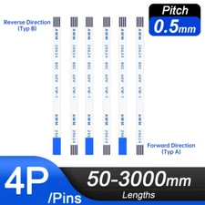 4 Pin FFC/FPC Flexible Flat Cable Ribbon Pitch 0.5mm AWM 20624 Length 50-3000mm