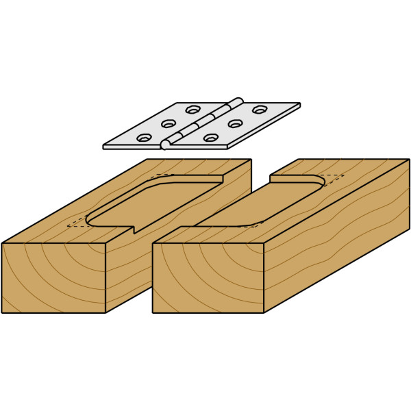 Cmt FRESA DIRITTA PER MORTASARE CON CUSCINETTO HW Z2 S=6 D=19X19X54 DX -  Art. 701.190.11B Umipas