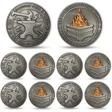 10XSilver Dumpster Fire Coin Set Hilarious Medallion for Staff Appreciation Gift