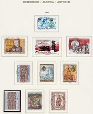 Österreich - Jg. 1984 überkomplett + Karte, auf 4 Vordruckblättern !!