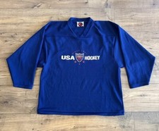 Vintage Team USA Olympic Hockey Jersey Blue RARE K1 Sportswear USA Men  s Medium