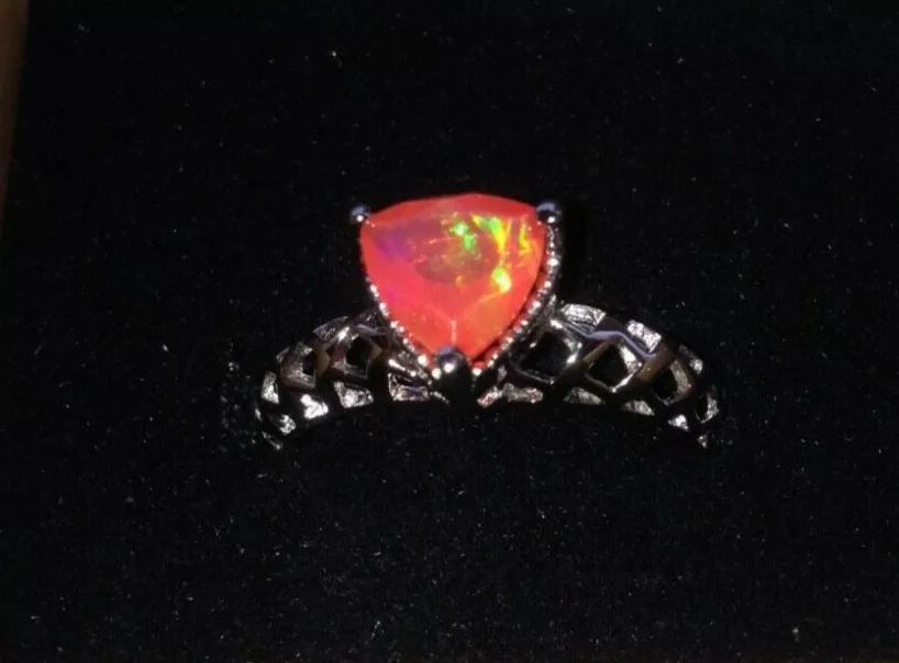 NWT GEMPORIA GEMS TV ETHIOPIAN NEON PINK OPAL STERLING SILVER RING