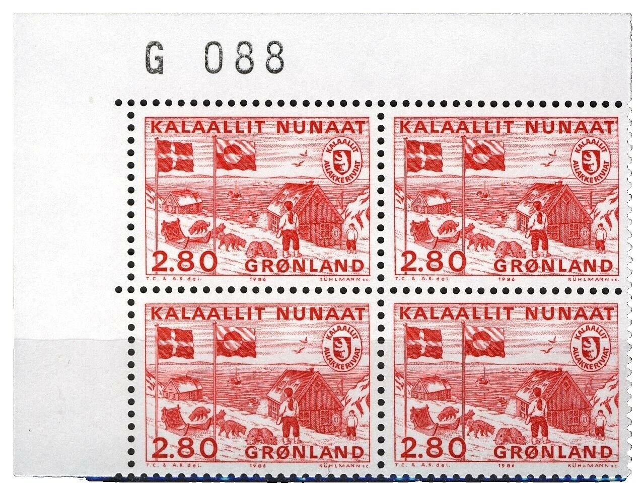 Flags, National Emblems Greenlandic Stamp Blocks