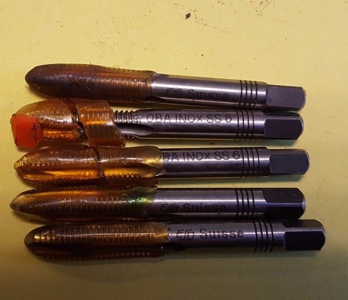 5 Tarauds HSS-M2 OBA INOX SS6 outillage taraudage acier inoxydable ESO