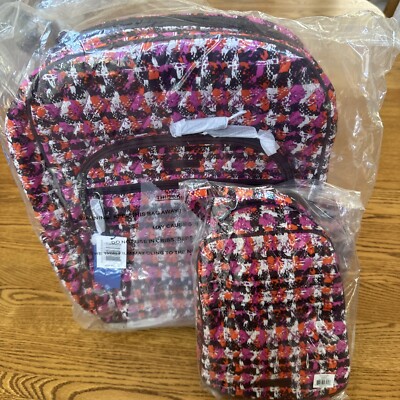 Vera Bradley  Backpack AND Lunch Bunch Houndstooth Tweed Campus Tech large  NEW