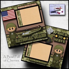 NATIONAL GUARD 2 premade scrapbook pages layout paper piecing military Cherry