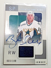Brett Hull 2001 Upper Deck SP Game Used Autograph Jersey 69/100 Auto card Stars