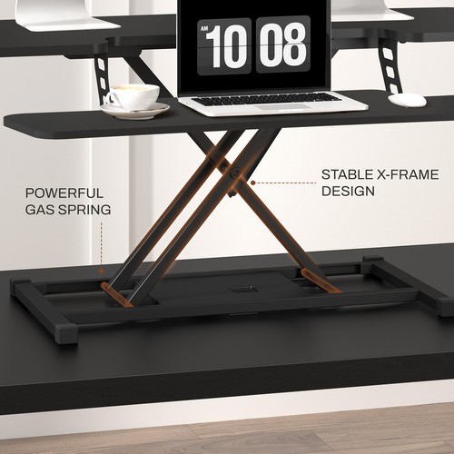 FunniHomi Standing Desk Converter Height Adjustable with Keyboard Tray, Black - Picture 6 of 49